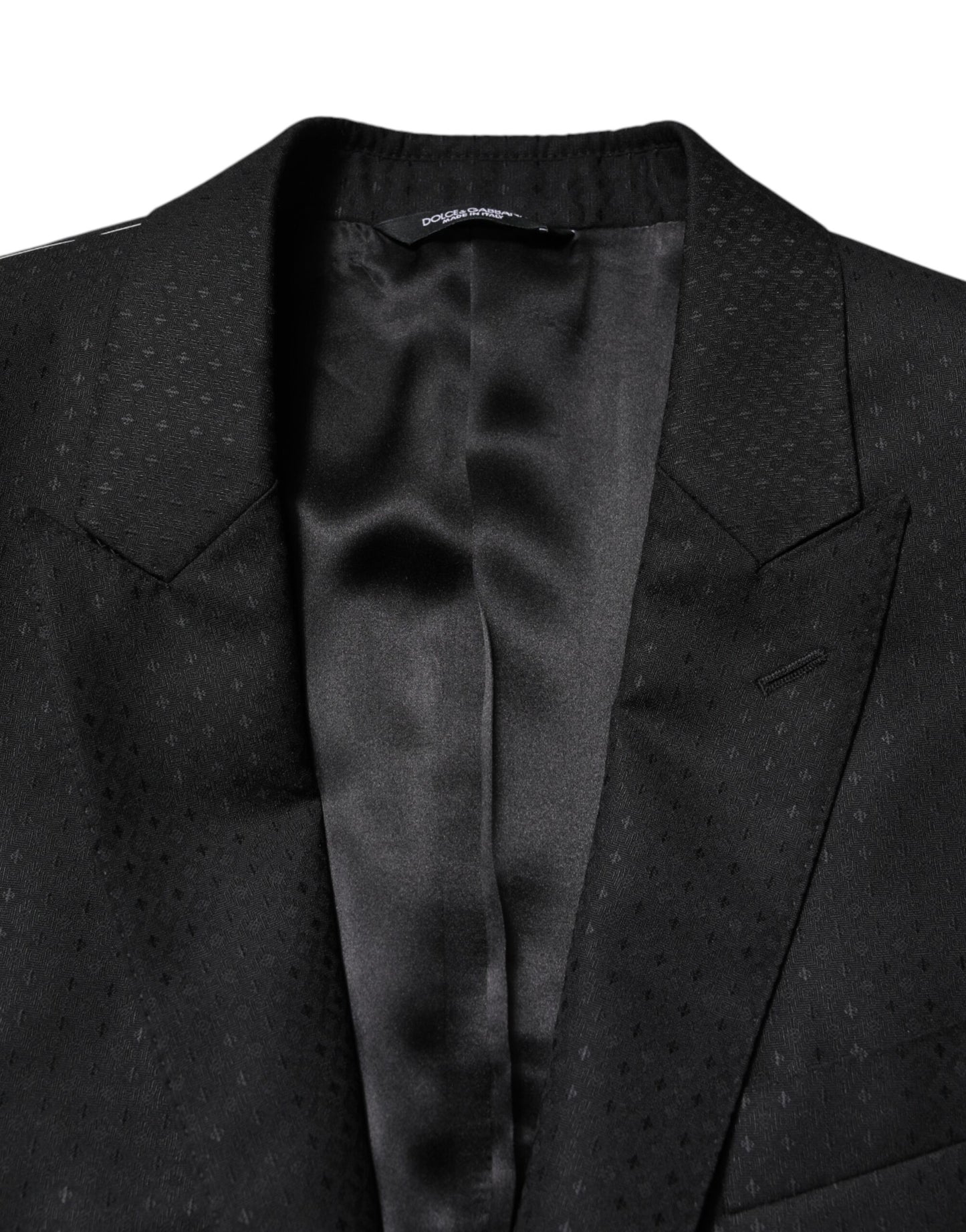 Schwarzer einreihiger 2-teiliger Jacquard-Anzug