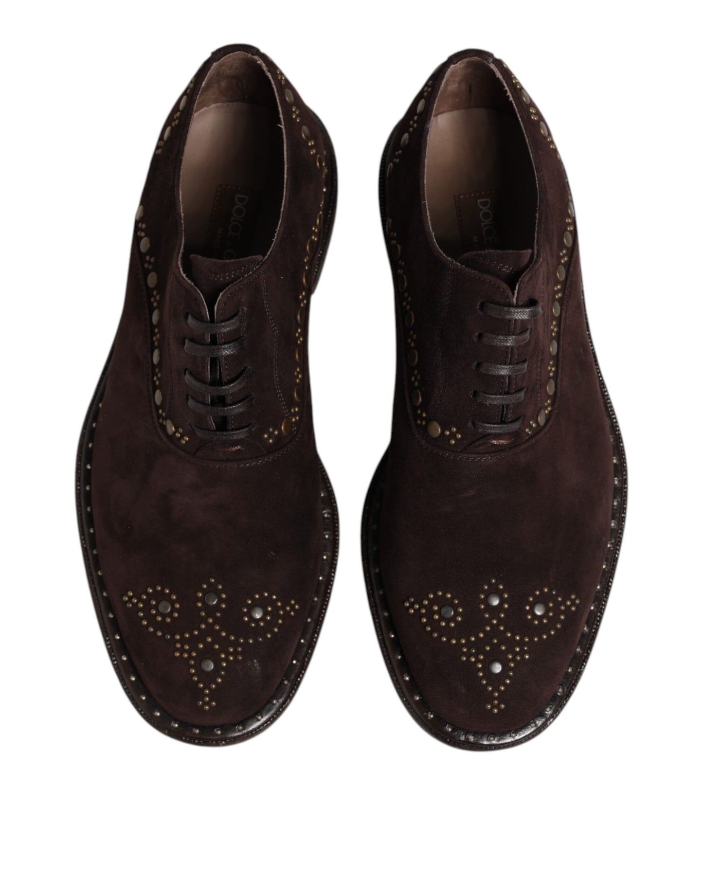 Braune Oxford-Schuhe aus Samt mit Schnürung