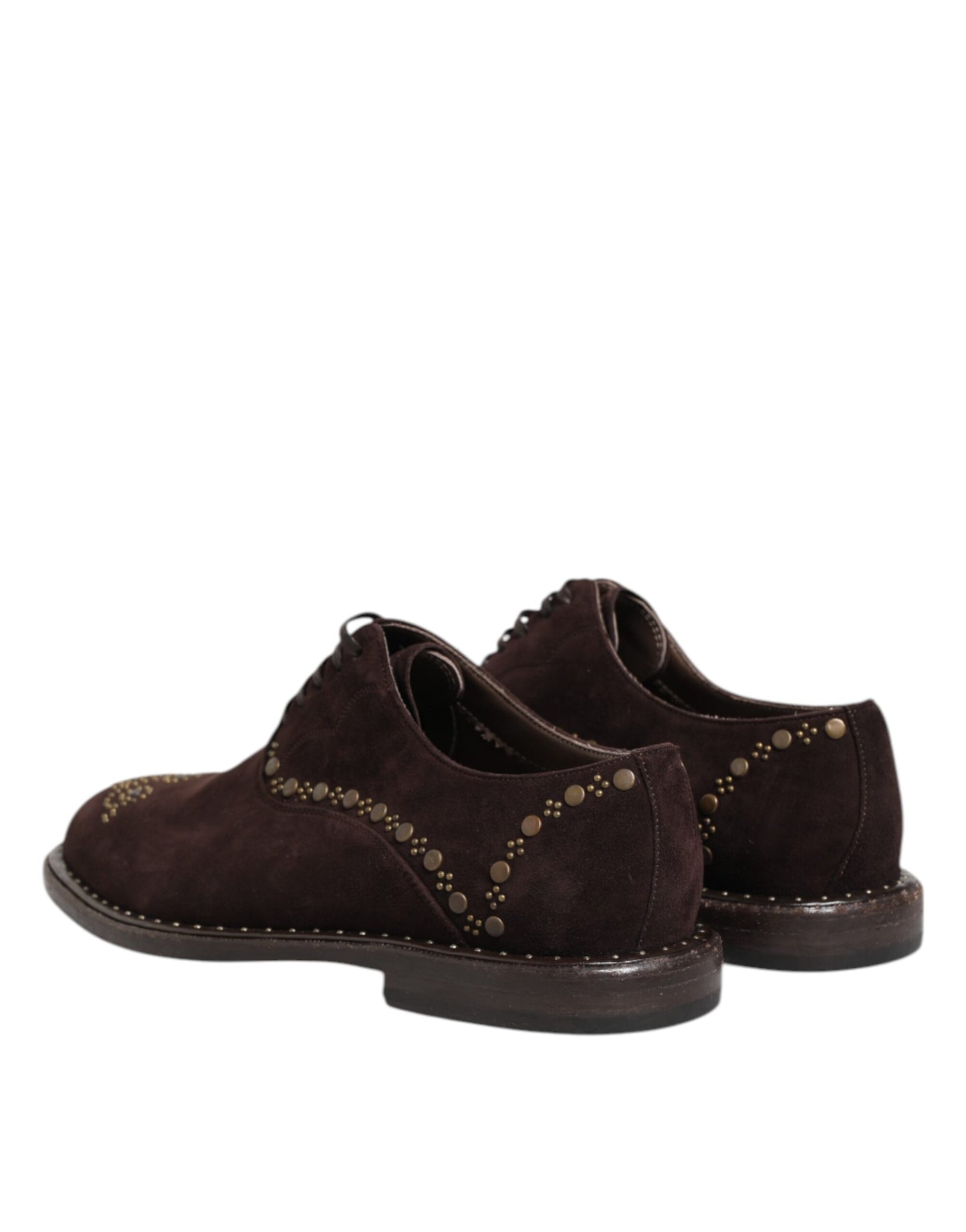 Braune Oxford-Schuhe aus Samt mit Schnürung