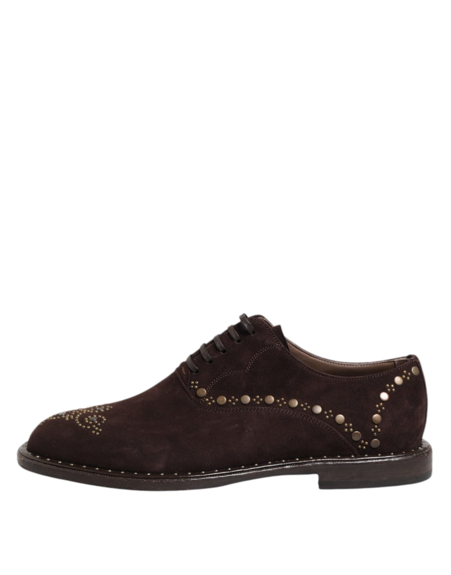 Braune Oxford-Schuhe aus Samt mit Schnürung