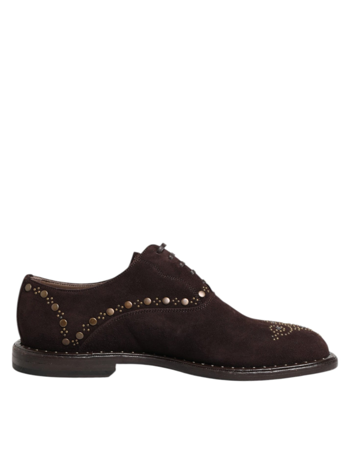 Braune Oxford-Schuhe aus Samt mit Schnürung