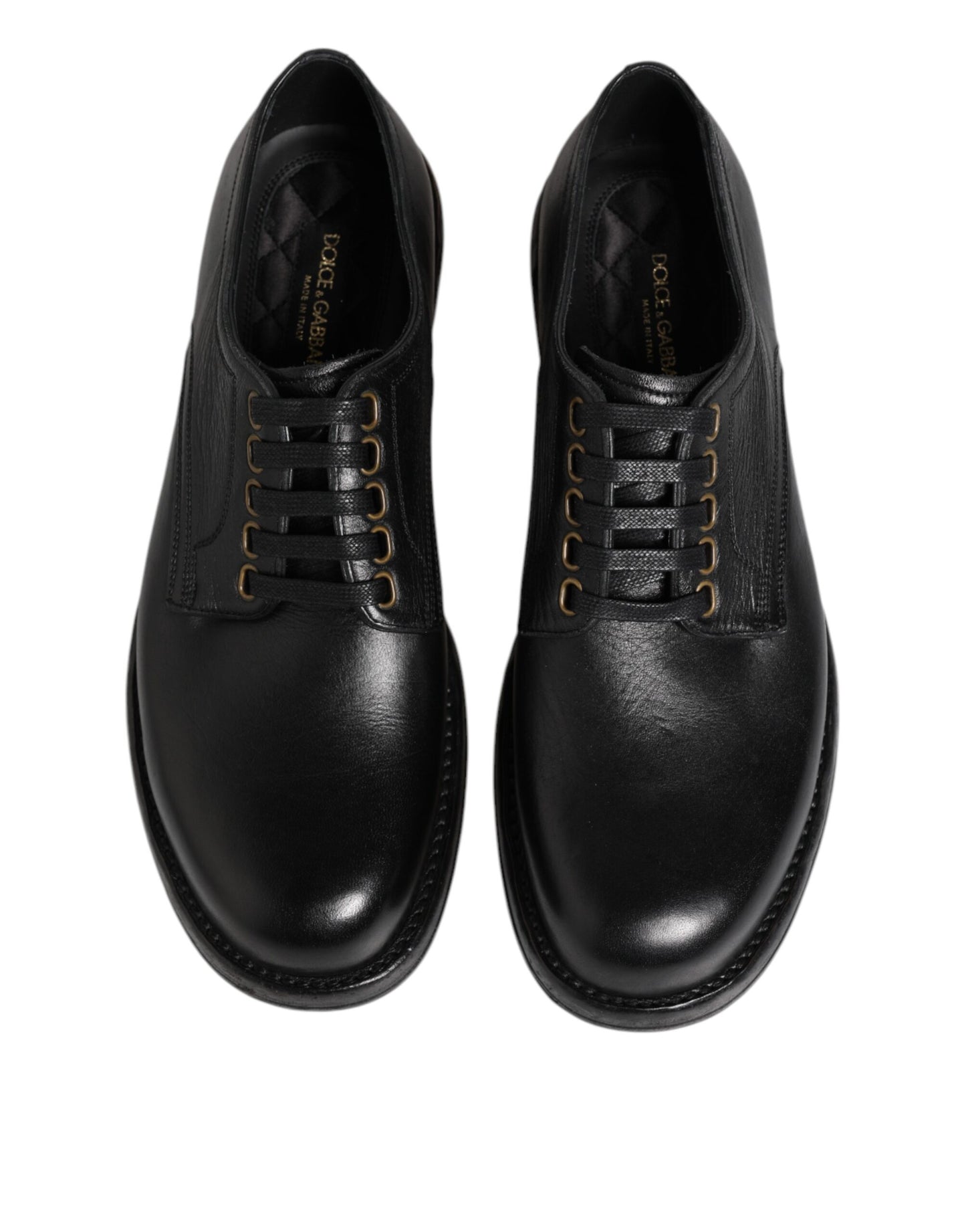 Schwarze Derby-Schuhe aus Leder mit Schnürung