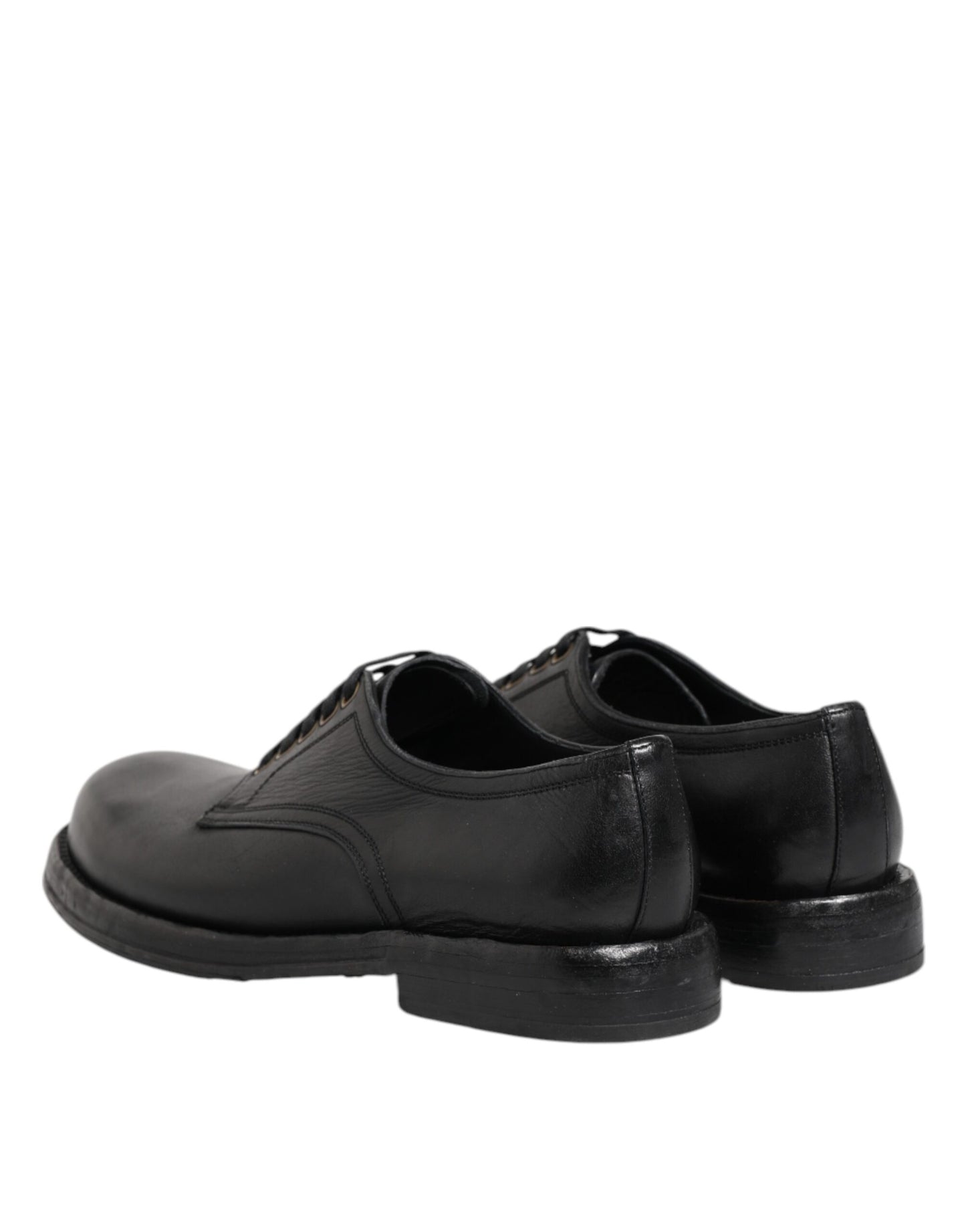 Schwarze Derby-Schuhe aus Leder mit Schnürung