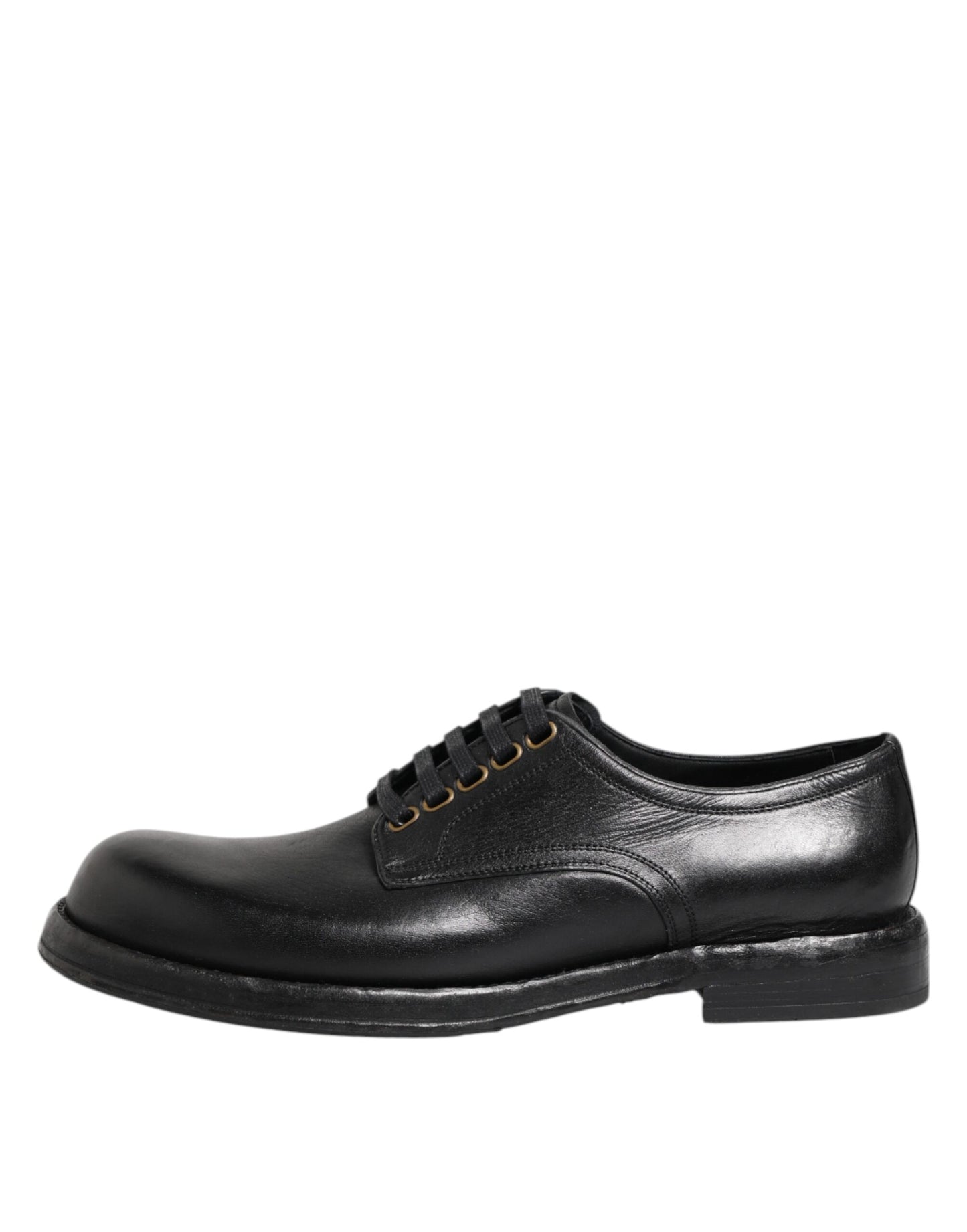 Schwarze Derby-Schuhe aus Leder mit Schnürung