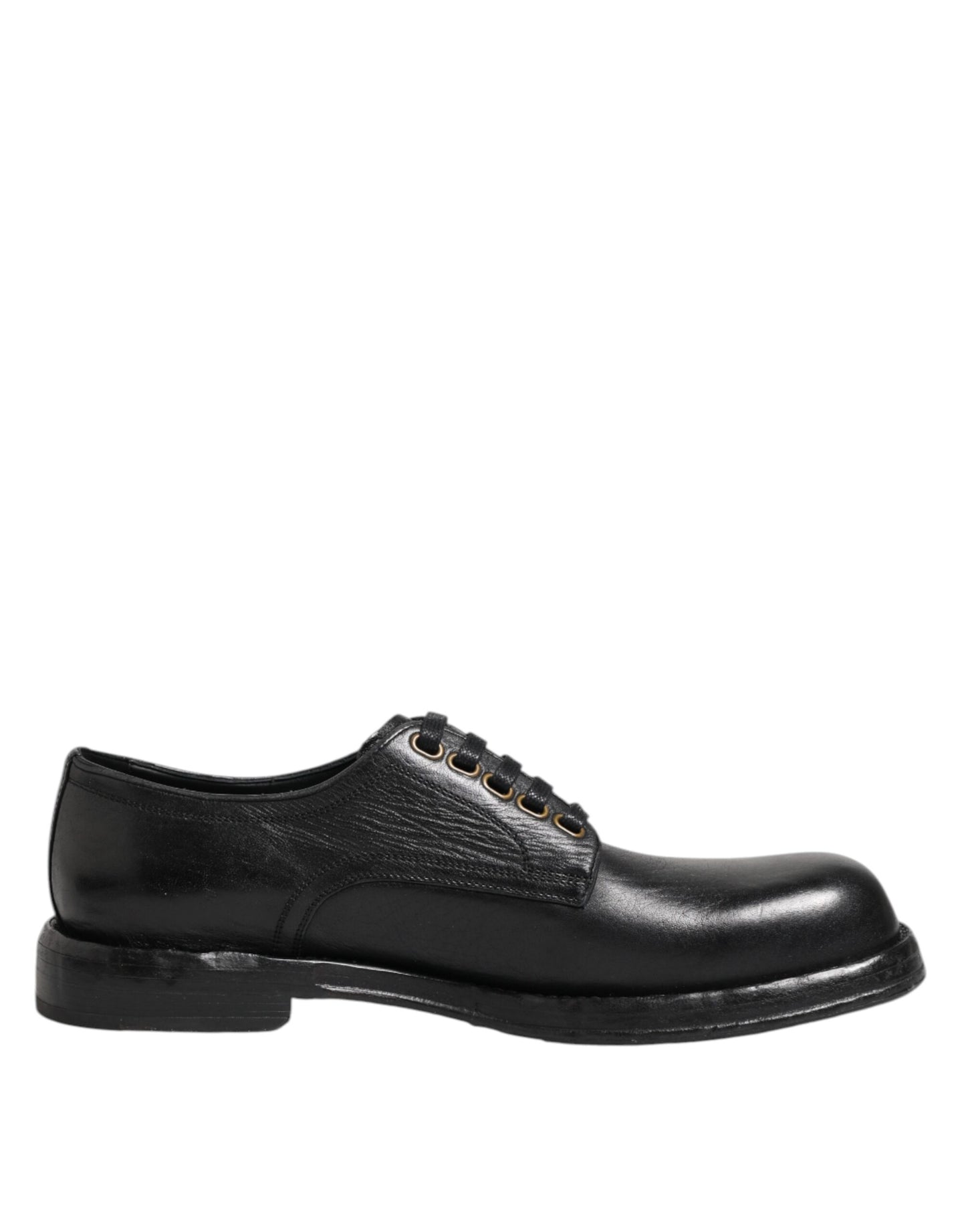 Schwarze Derby-Schuhe aus Leder mit Schnürung