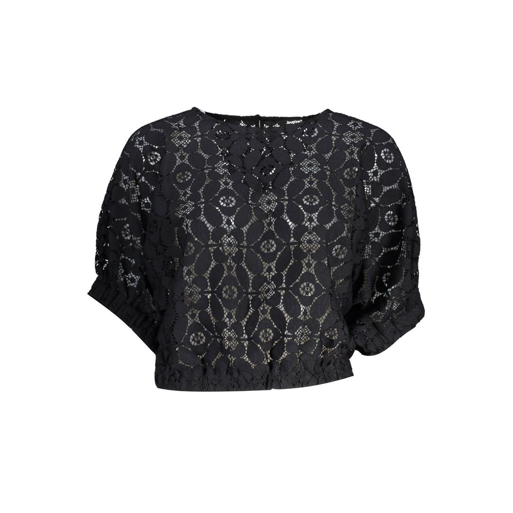 Schwarze Polyester-Oberteile und T-Shirts