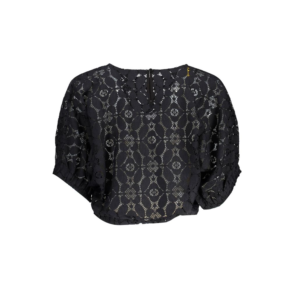 Schwarze Polyester-Oberteile und T-Shirts