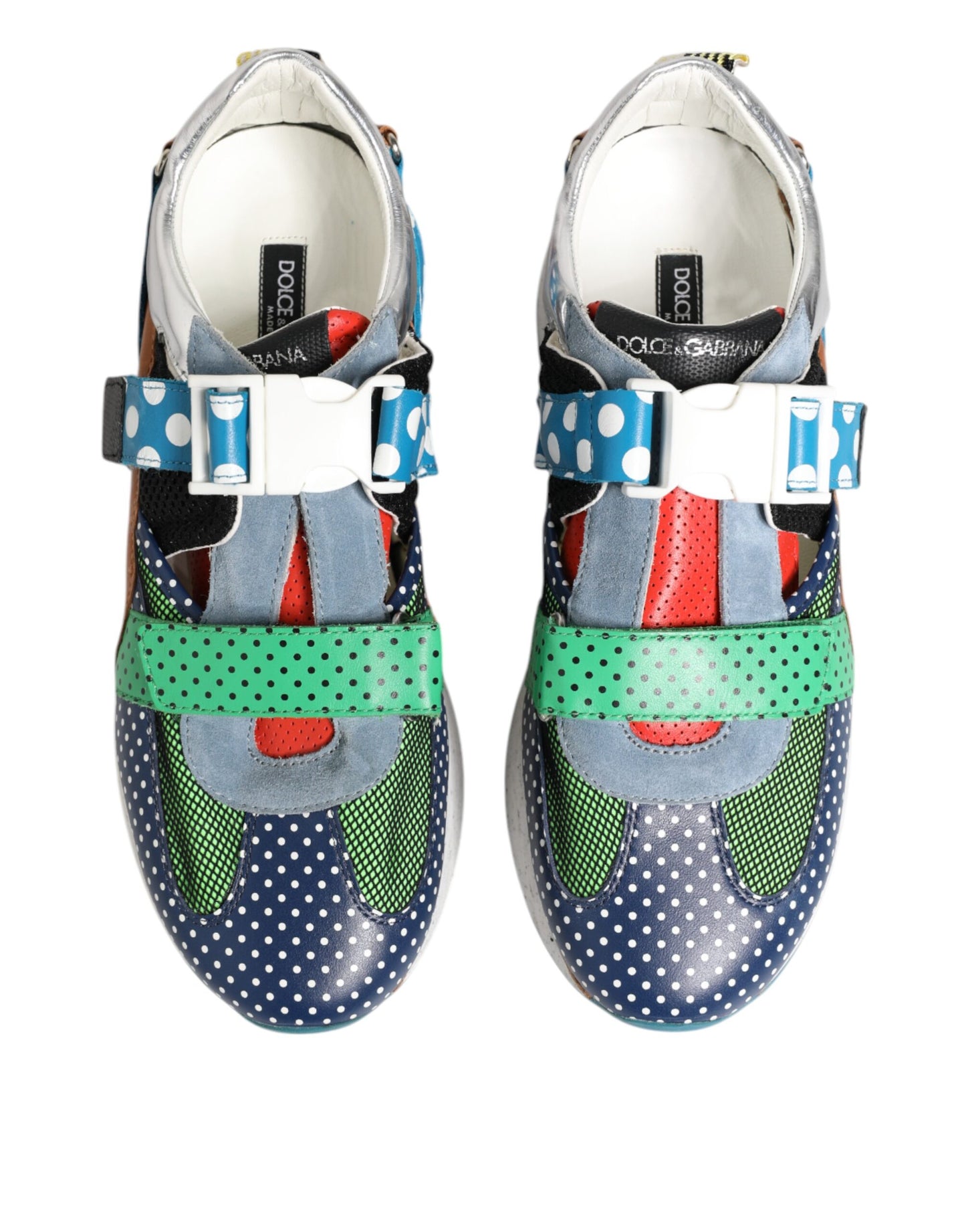 Mehrfarbige Low-Top-Sneakers aus Leder