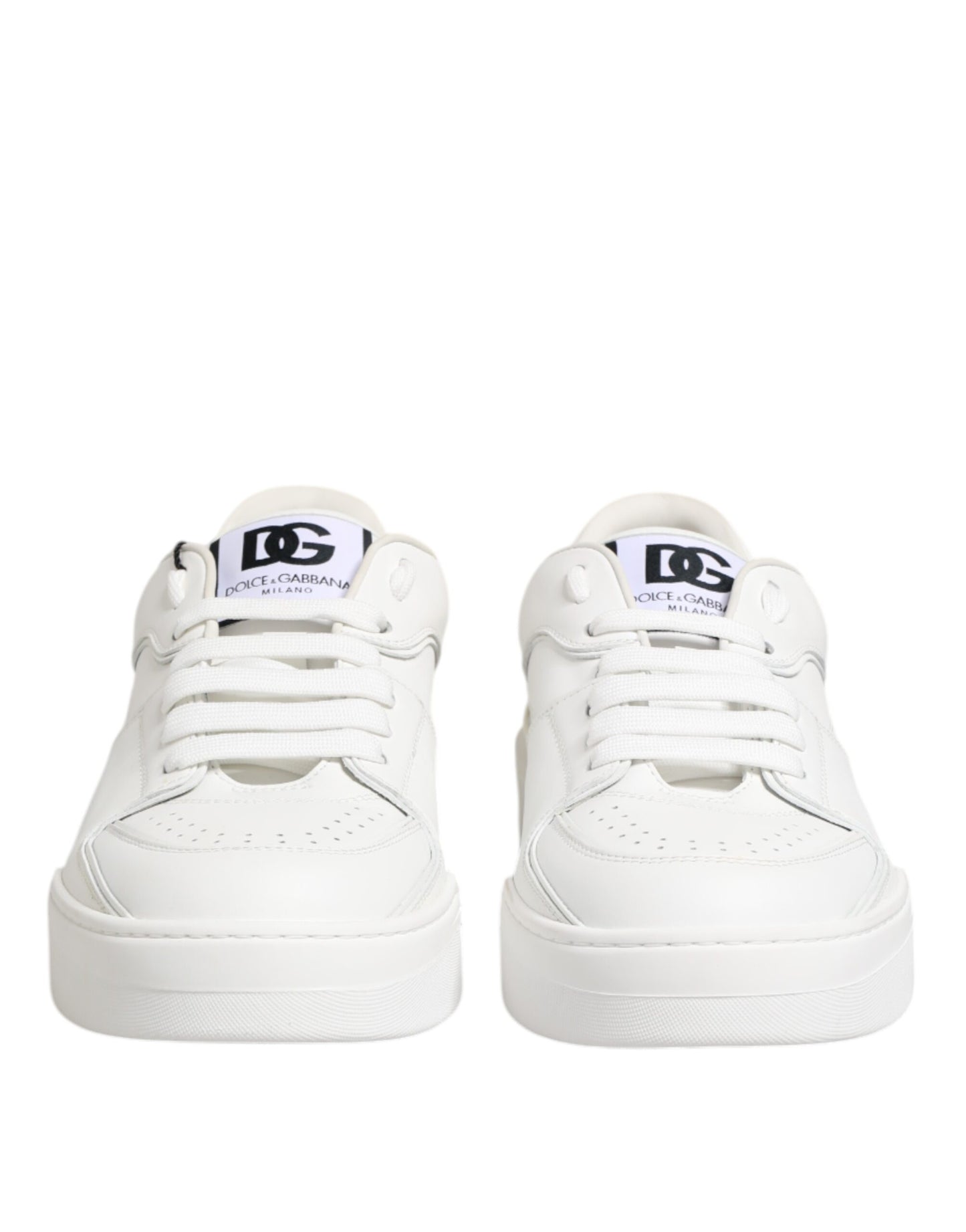 Weiße Miami Leder Low Top Sneakers Schuhe