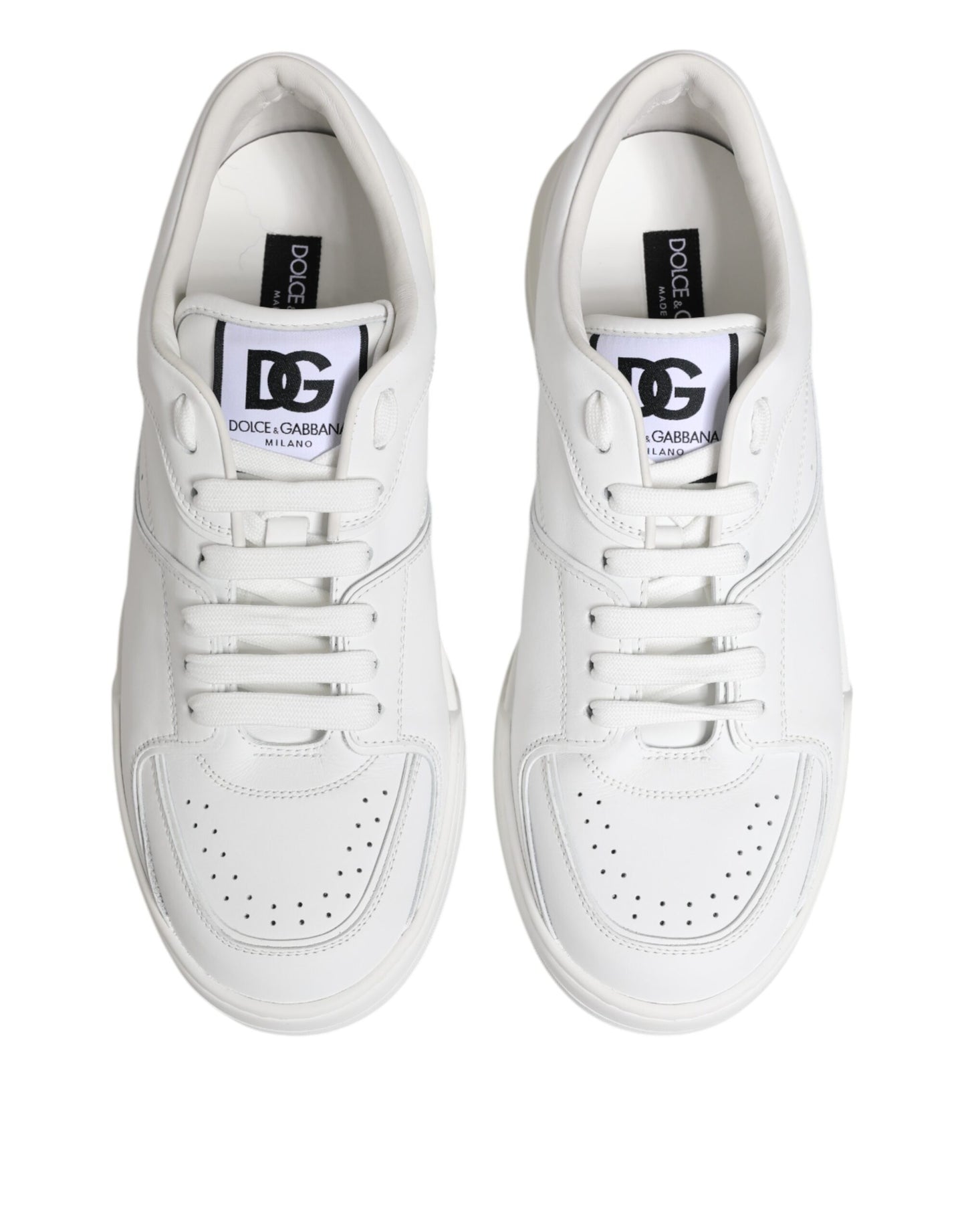 Weiße Miami Leder Low Top Sneakers Schuhe