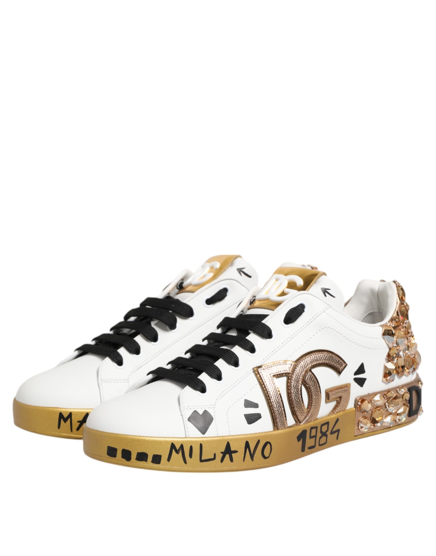 Weißgold Kristall Portofino Sneakers Schuhe