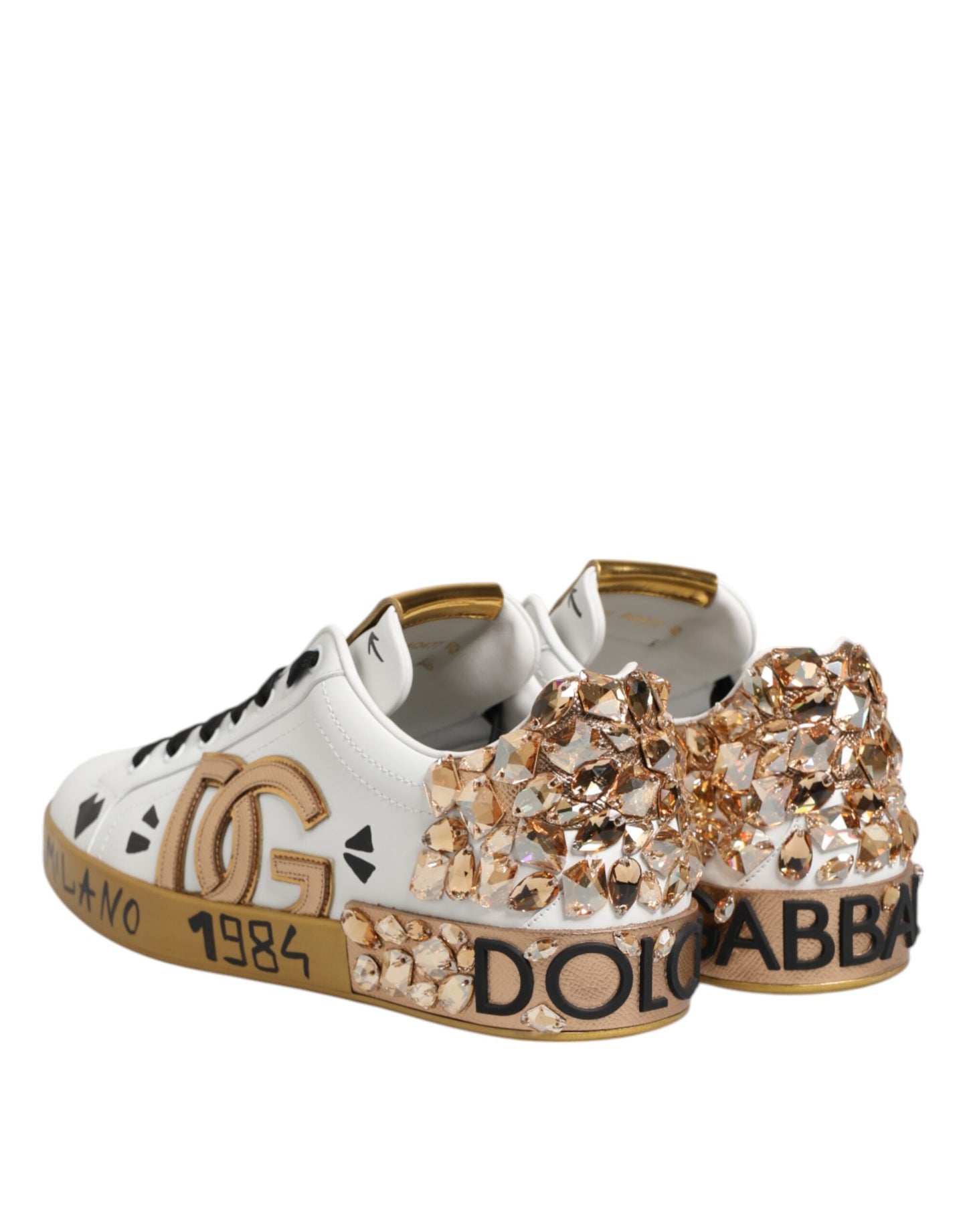 Weißgold Kristall Portofino Sneakers Schuhe