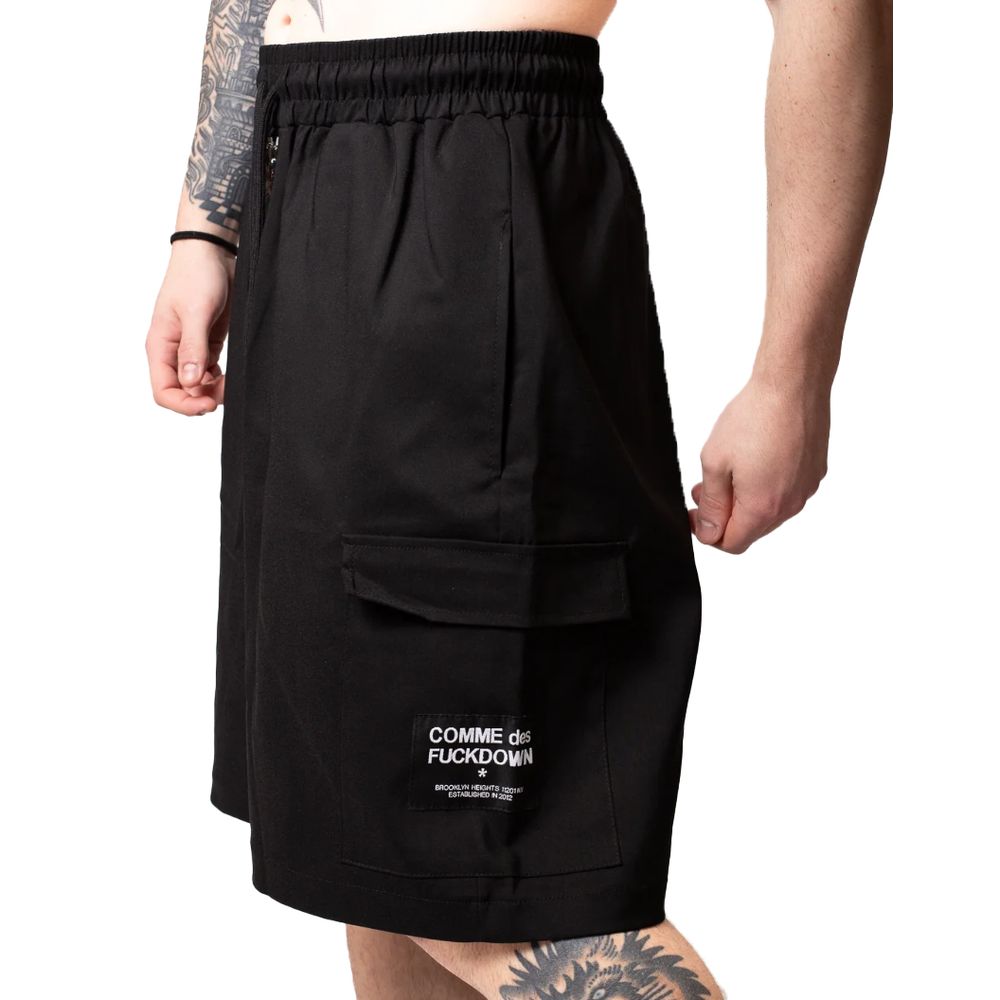 Schwarze Baumwollshorts