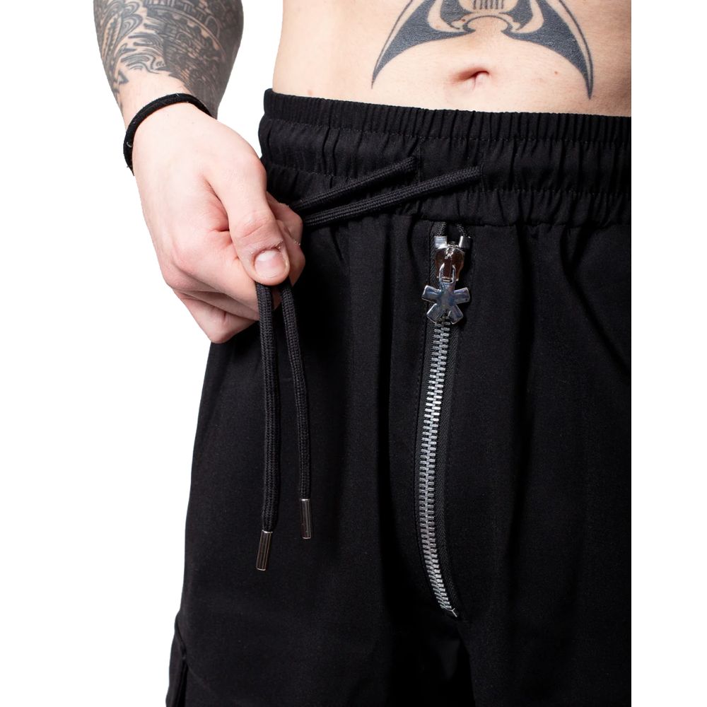 Schwarze Baumwollshorts