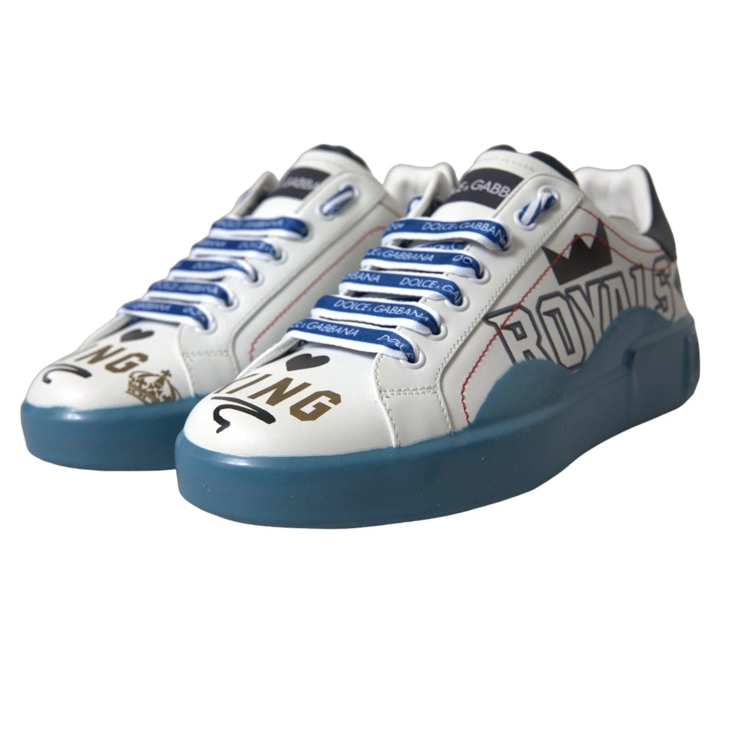 Blau-weiß bedruckte Portofino Melt Sneakers