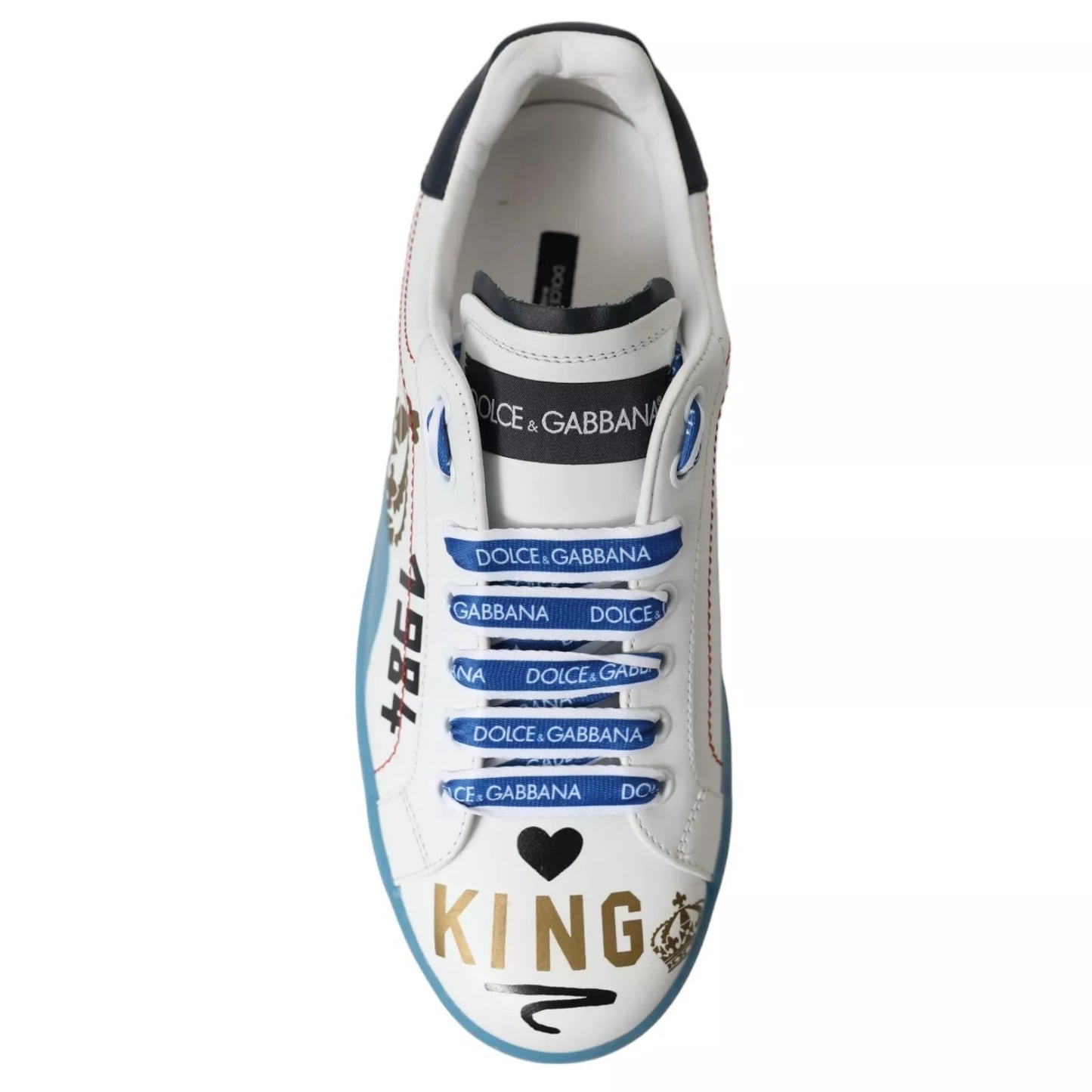 Blau-weiß bedruckte Portofino Melt Sneakers