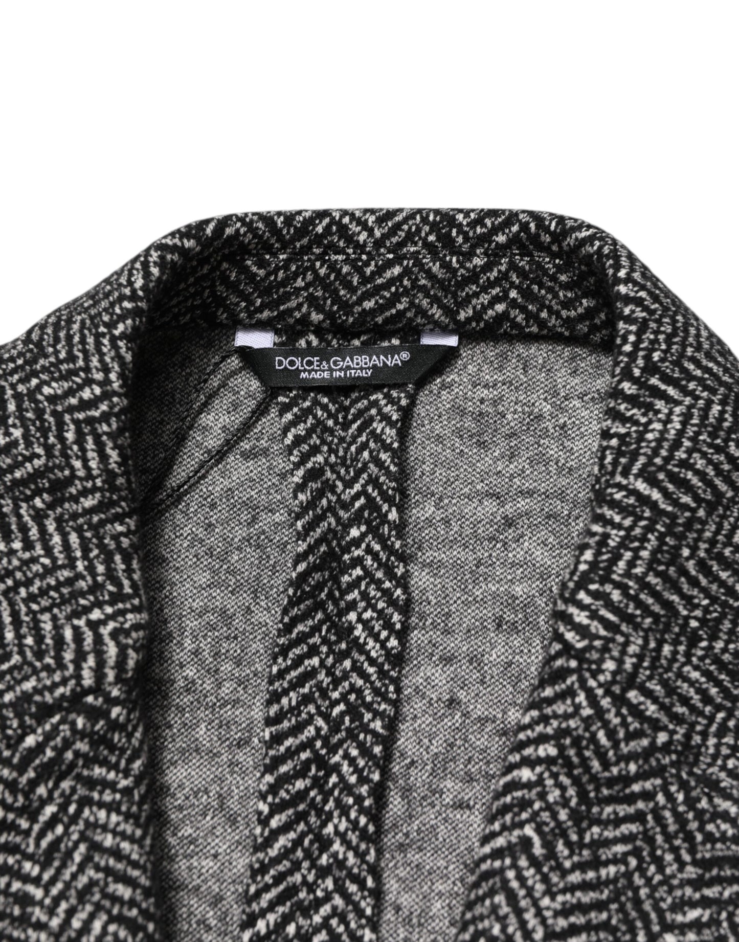 Schwarz-weißer zweireihiger Herrenanzug-Blazer
