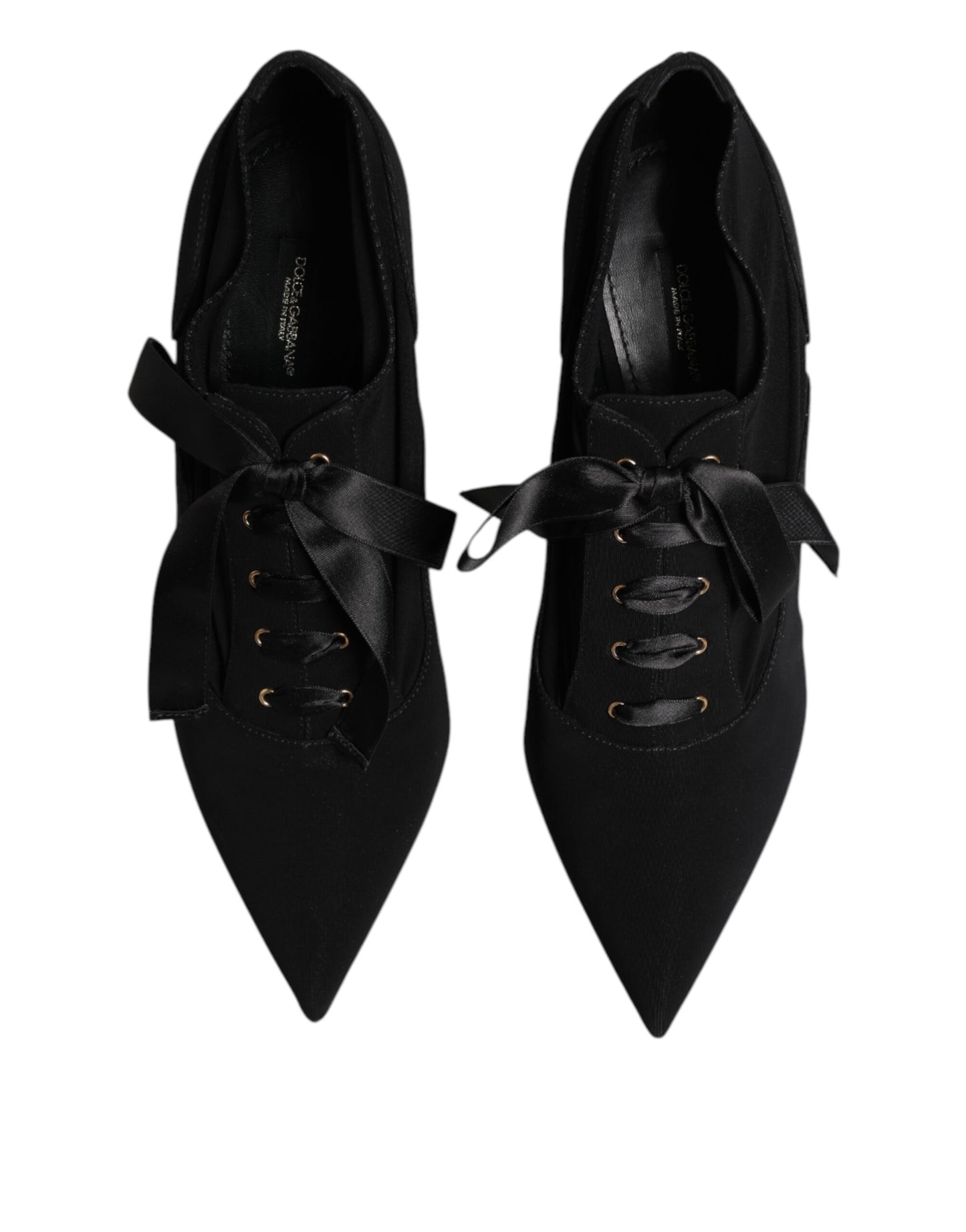 Schwarze Pumps mit Schnürung und Stilettoabsatz