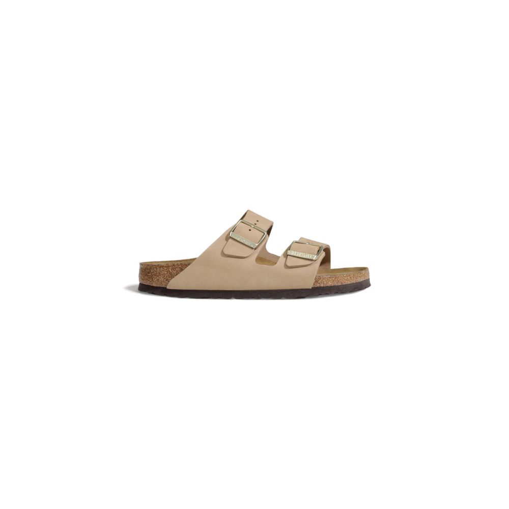 Beige Sandale aus Nubukleder
