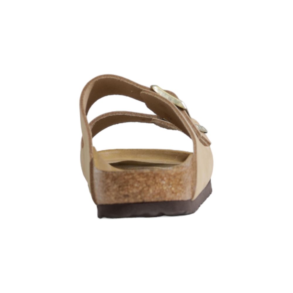 Beige Sandale aus Nubukleder