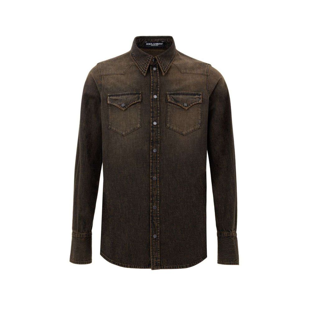 Brauner Baumwoll-Denim