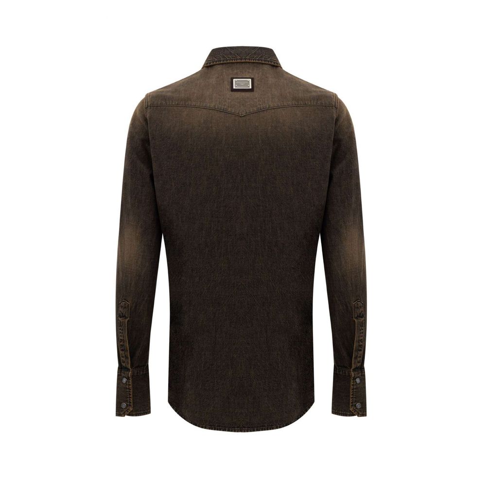Brauner Baumwoll-Denim