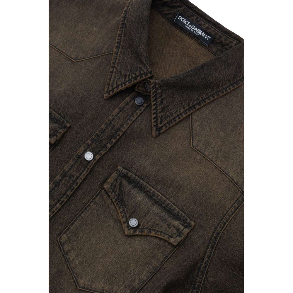 Brauner Baumwoll-Denim