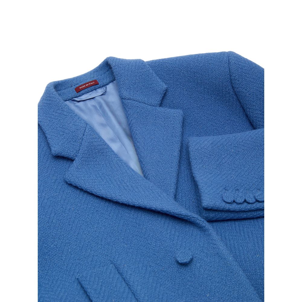 Blauer Wollmantel