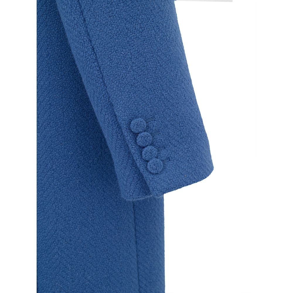 Blauer Wollmantel