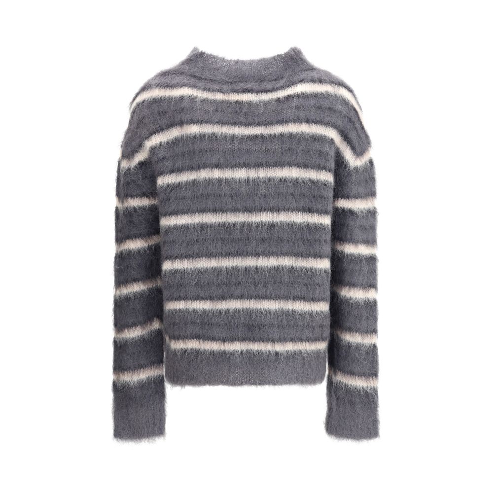 Gestreifter Woll-Mohair-Pullover