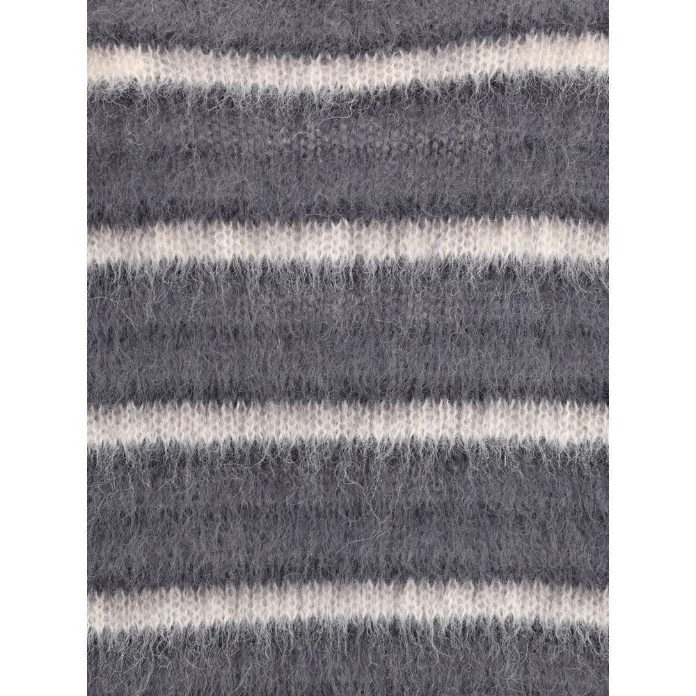 Gestreifter Woll-Mohair-Pullover