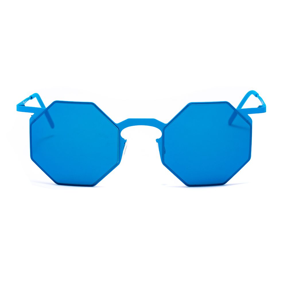 Blaue Sonnenbrille aus Metall