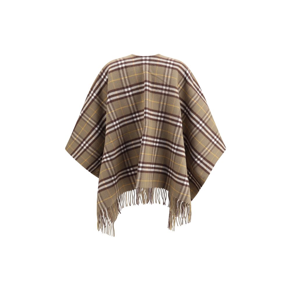 Kariertes Cape aus Wolle und Kaschmir