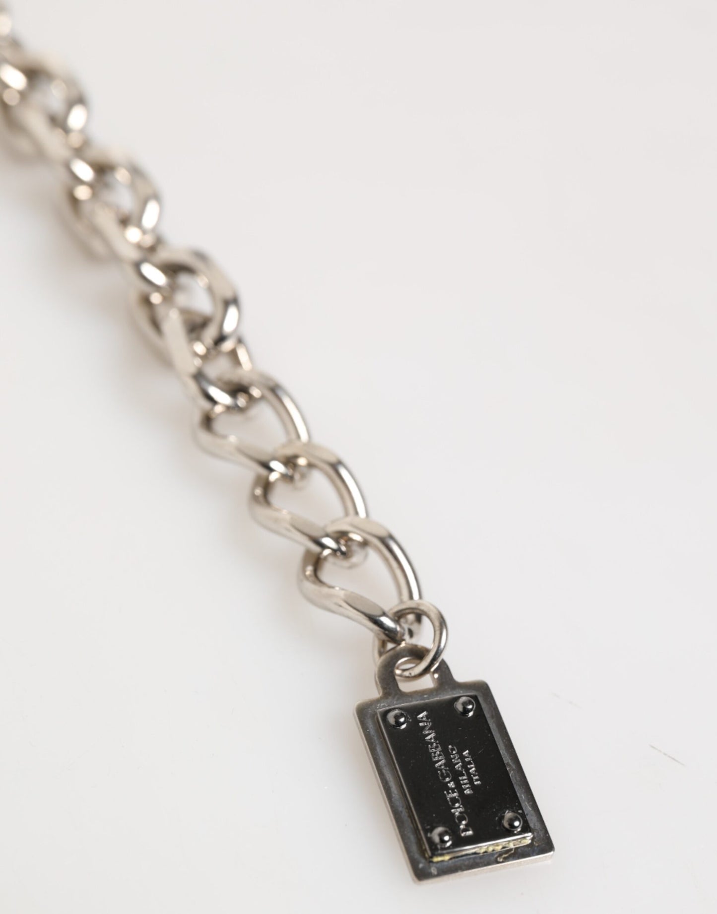 Silberkette Messing Perlen Karabinerverschluss Logo Herren Armband
