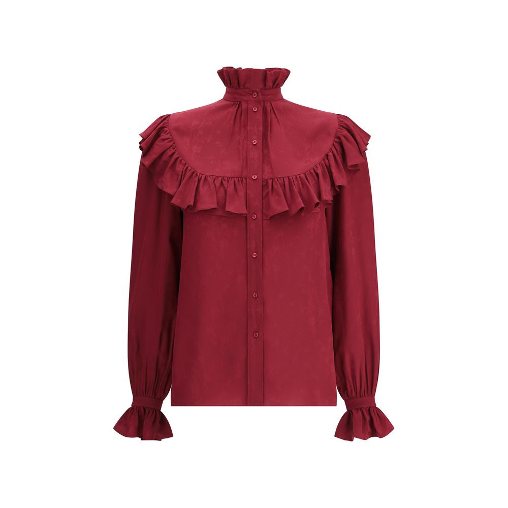 Seidenbluse mit Rüschen