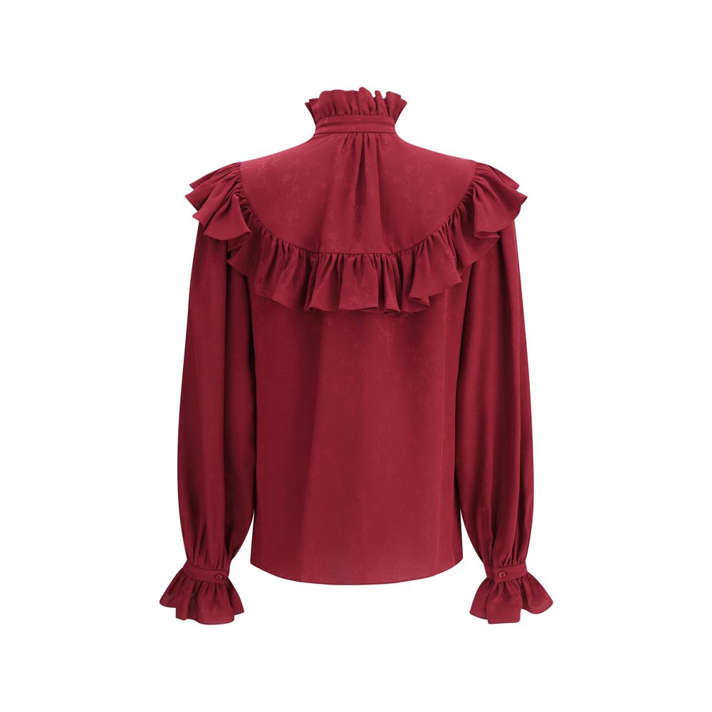 Seidenbluse mit Rüschen