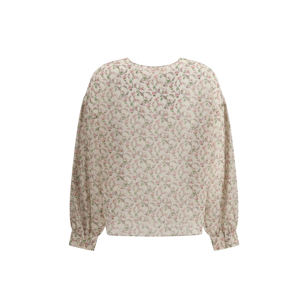 Seidenbluse mit Blumenmuster
