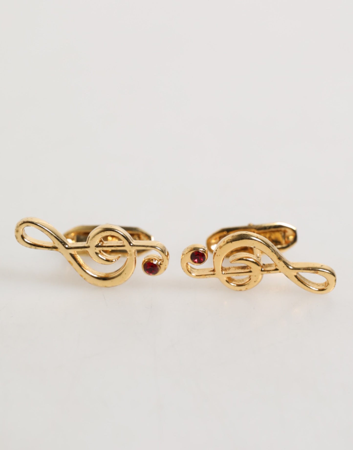 Goldene Musiknote Metall Messing Anstecknadel Herren Accessoire Manschettenknöpfe