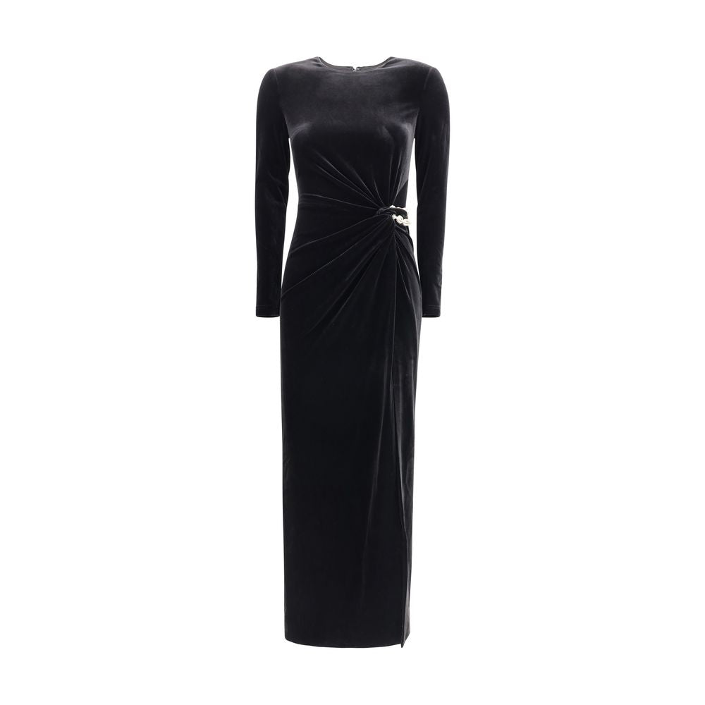 Verziertes Samt-Midikleid