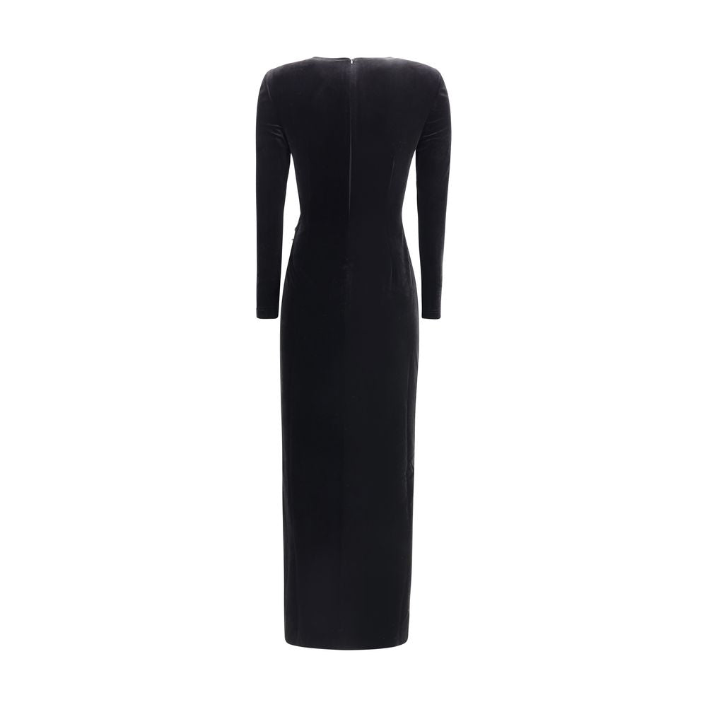 Verziertes Samt-Midikleid