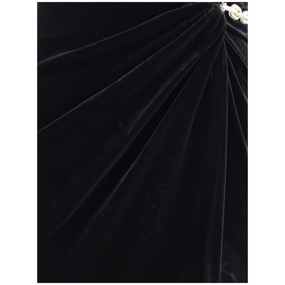 Verziertes Samt-Midikleid