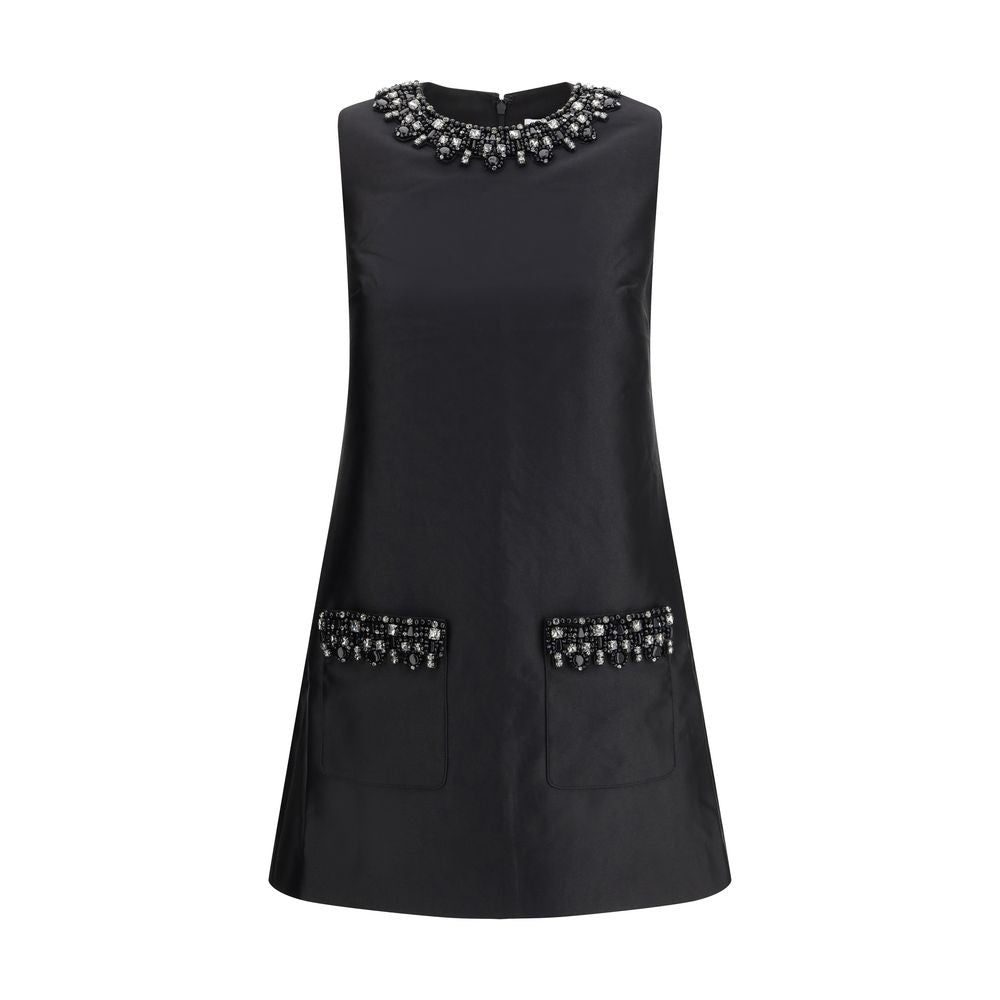 Kurzes Kleid mit Taftbesatz