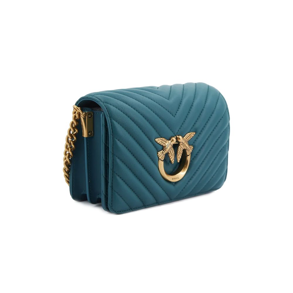 Blue Calfskin Crossbody Bag