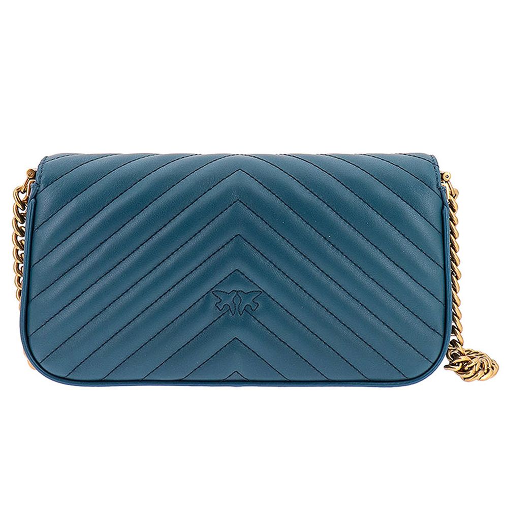 Blue Calfskin Crossbody Bag