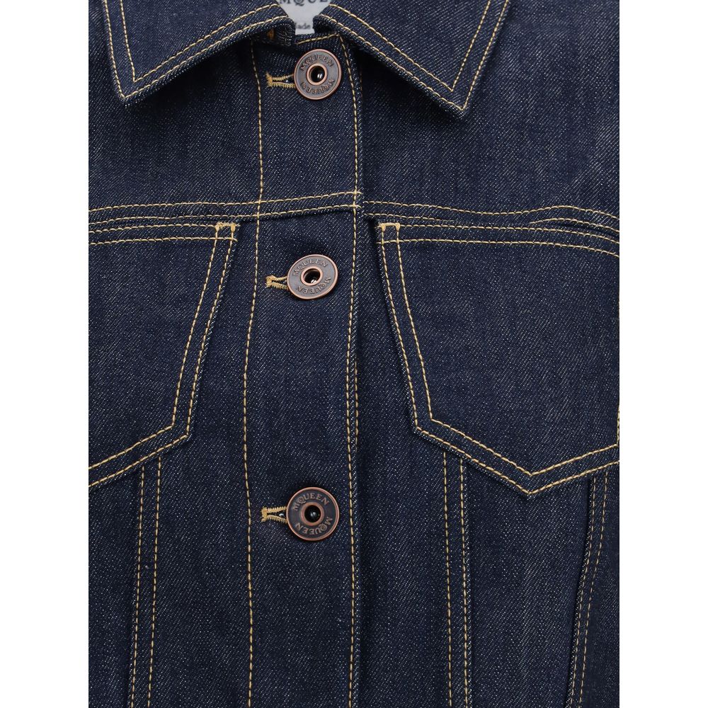 Denim Jacket with pointed shoulders