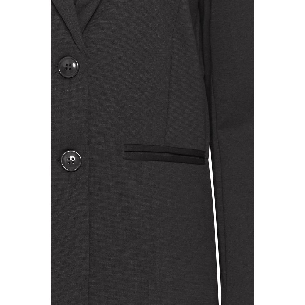 Schwarzer Blazer aus recyceltem Polyester