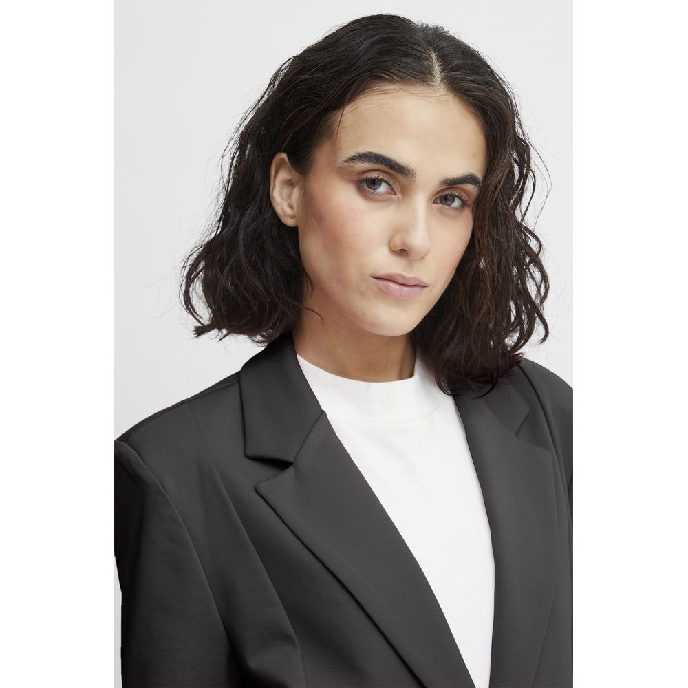 Schwarzer Blazer aus recyceltem Polyester