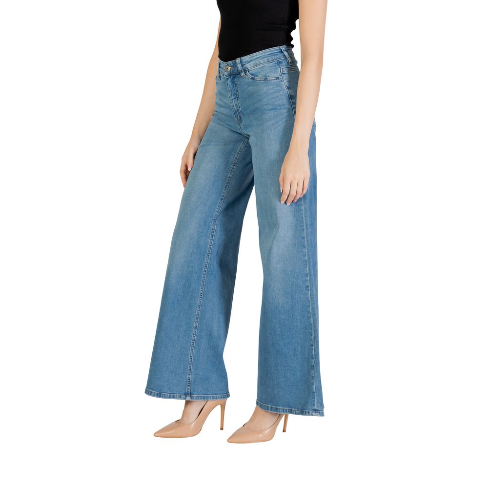 Light Blue Cotton Bootcut Jeans