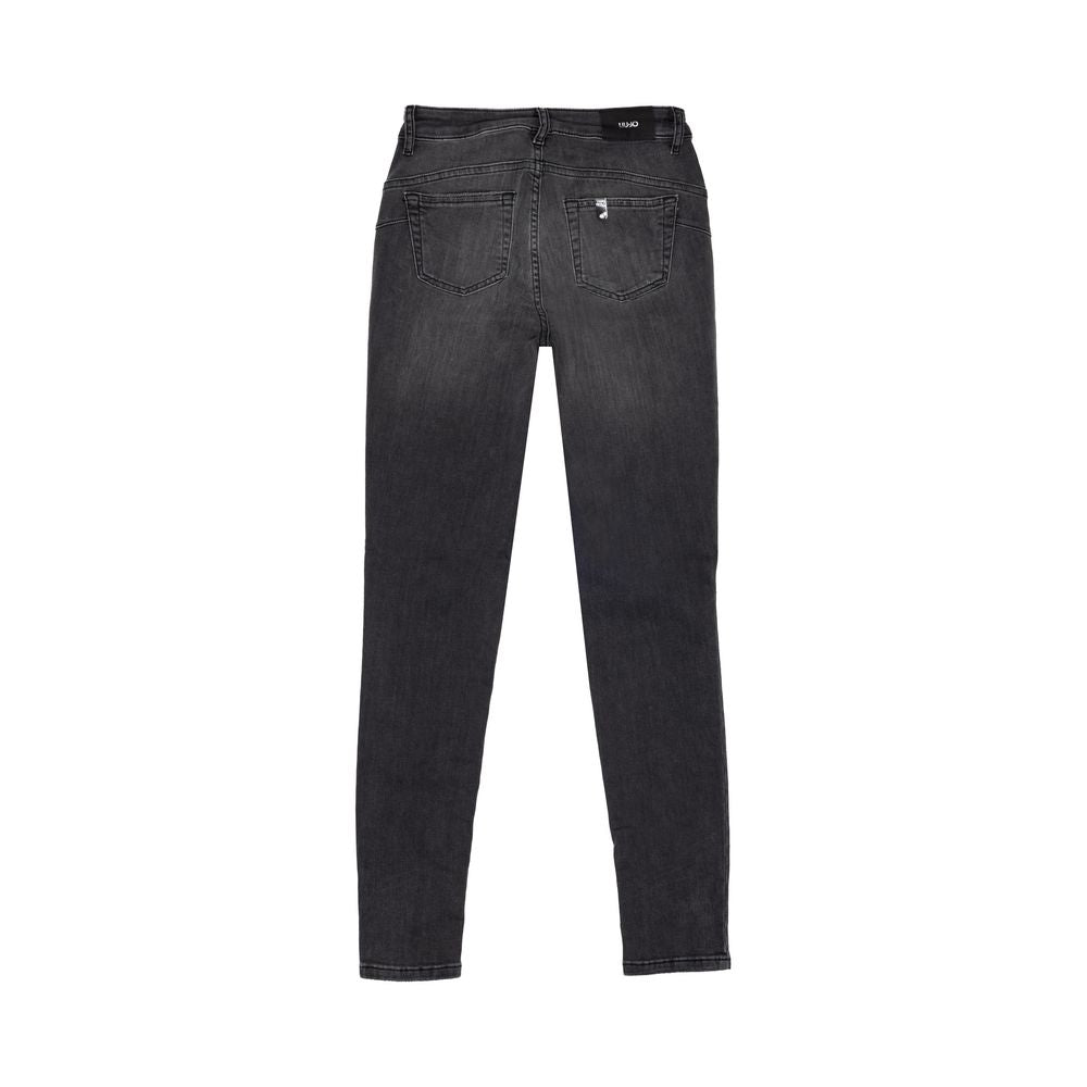 Black Cotton Skinny Jeans