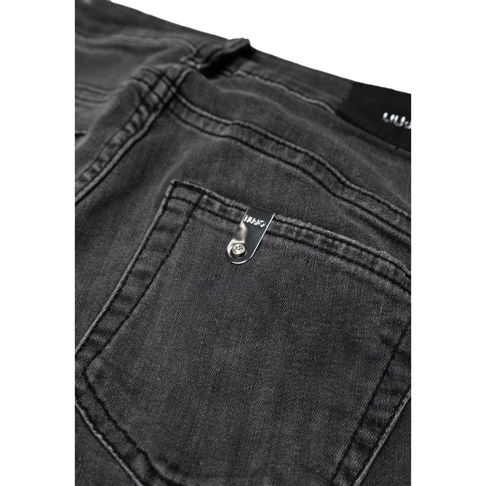 Black Cotton Skinny Jeans